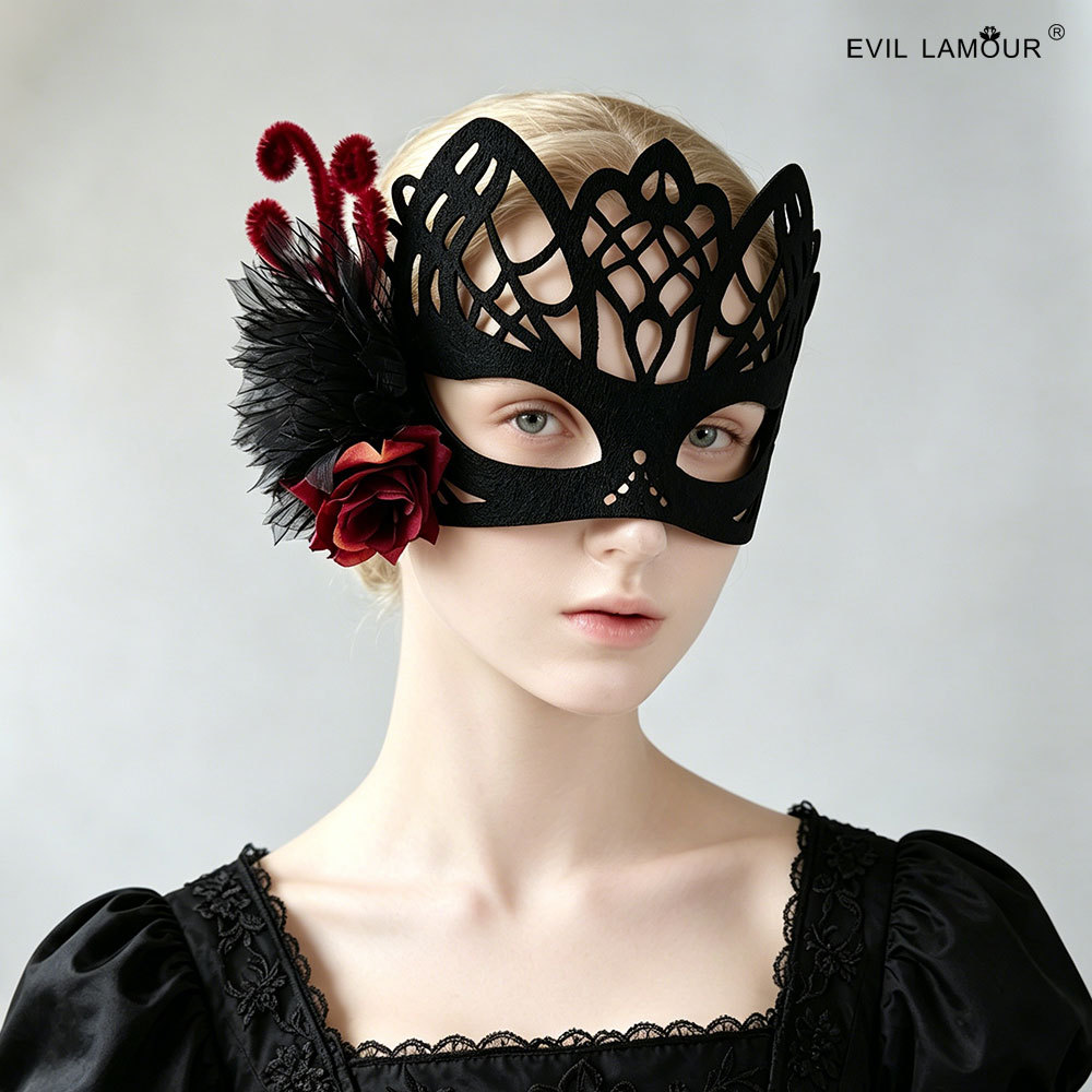 Halloween Rose Mask Half-face Makeup Party Ball Sexy Eye mask MJ-178