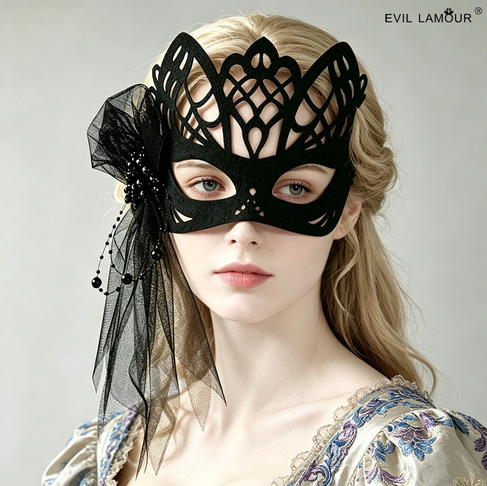 Tulle Sexy Witch Mask Halloween Sexy Eye mask Cutout Veil Masquerade MJ-184