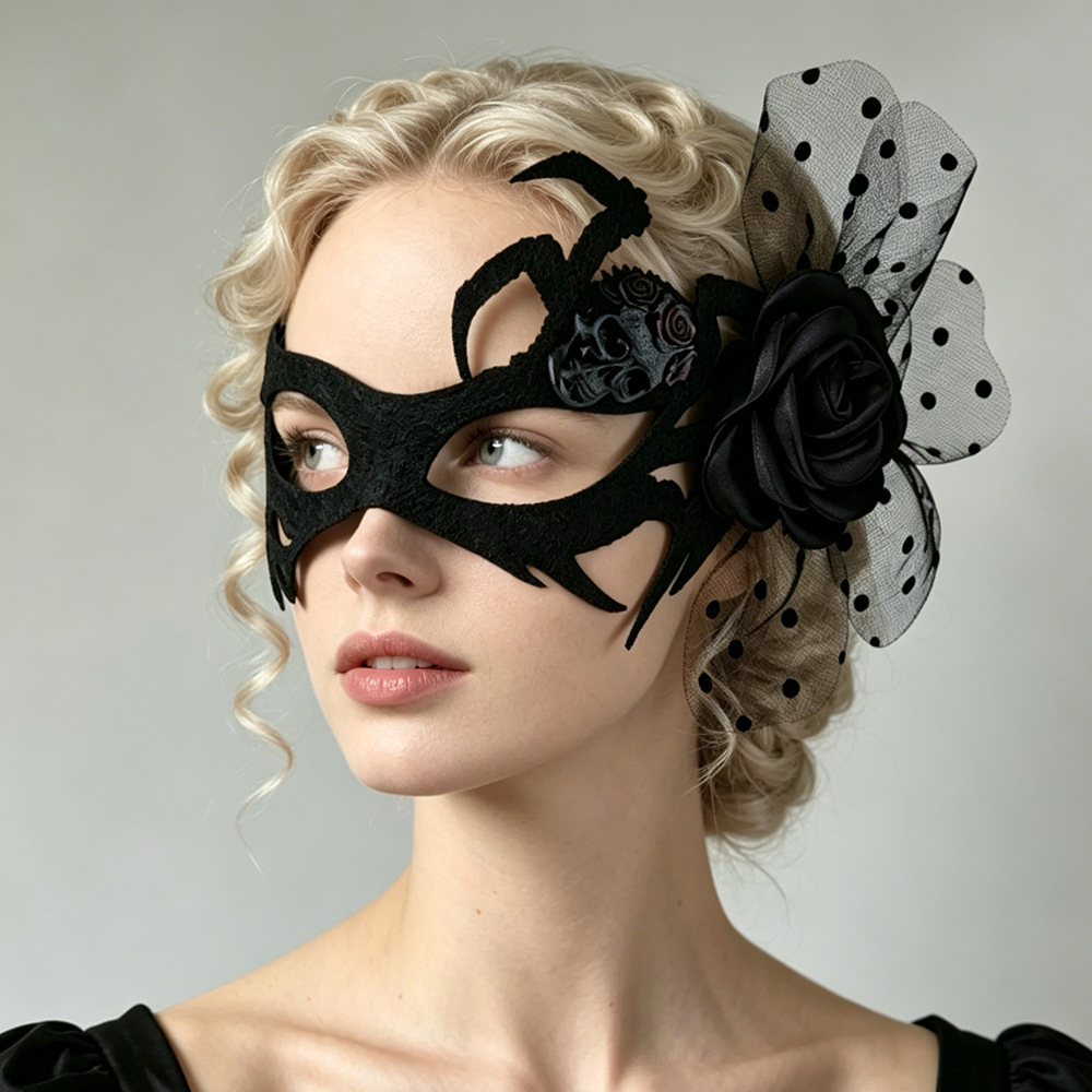 Spider Skull Mask Half-face Adult Mask Ball Party Performance Sexy Prop MJ-179