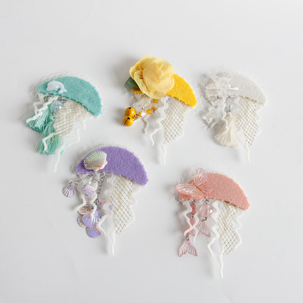 Jellyfish Shell Tassel Starfish Vacation Party Beach Hair clip Travel Hair accessory
