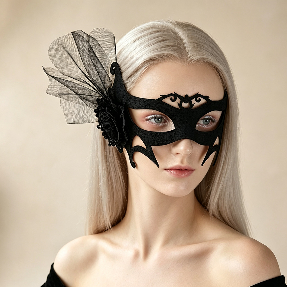 Halloween Skull Half-face Mask Adult Masquerade Tulle Eye mask Sexy Mask MJ-187
