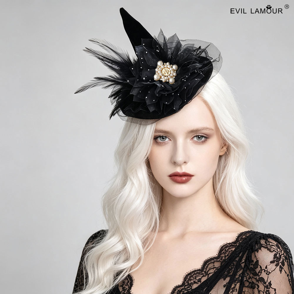 Vintage-Style Witch-Hat Hair Accessory - FJ-93-1