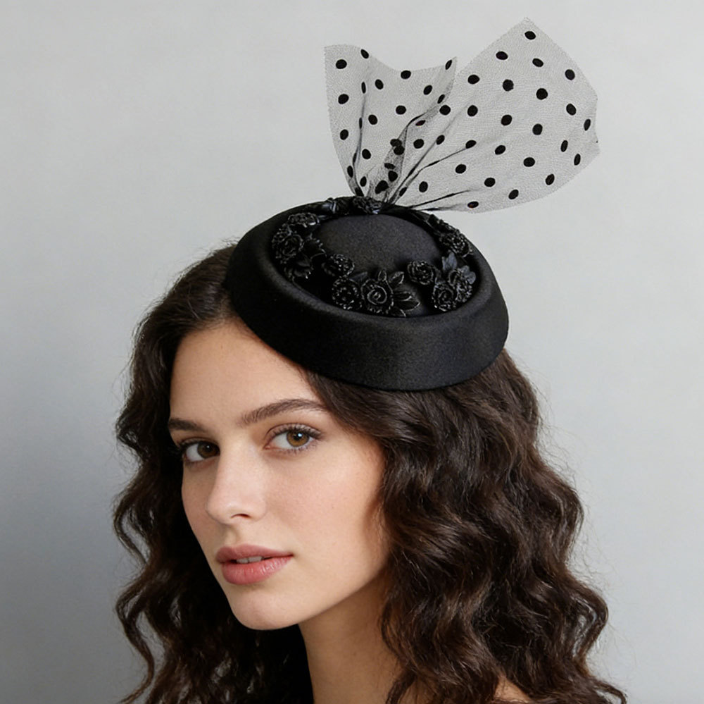Ball Party Races Fascinator Tulle Hair accessory Party Runway Hat Halloween Headpiece FJ-196