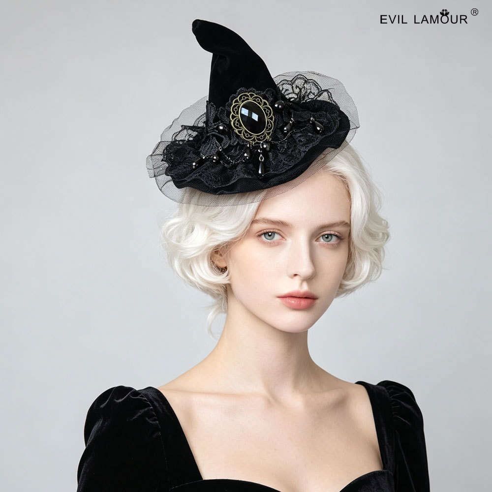 Vintage-Style Witch-Hat Hair Accessory - FJ-92-1