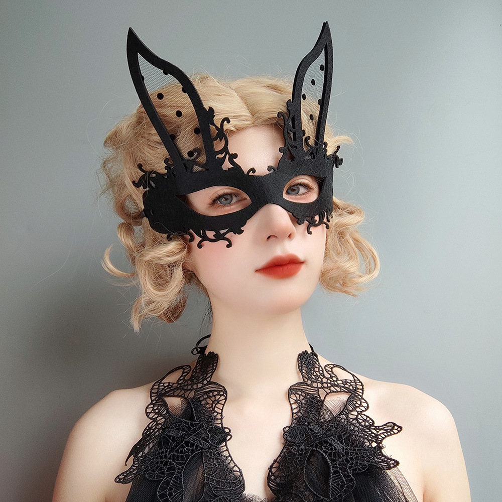 Bar Rabbit Masquerade Mask Half-face Halloween Party Easter Sexy Mask Veil MJ-147