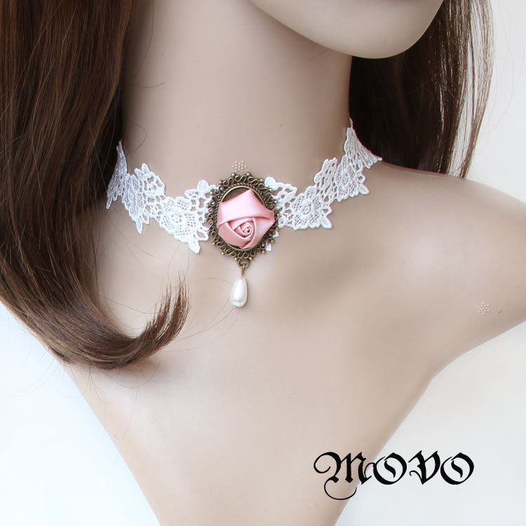 Accessory Lace Necklace Women Bridal Accessory Short Collarbone necklace False collar JL-86