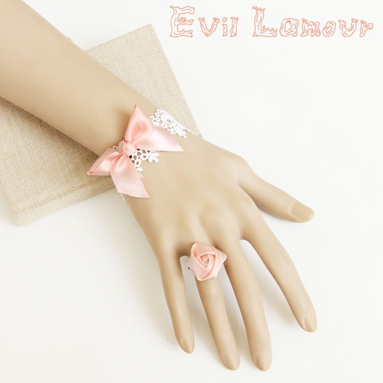 Evil Lamour Bracelet Ring Set Lolita Dress Accessory Wedding Bridal Wedding Jewelry WS-228
