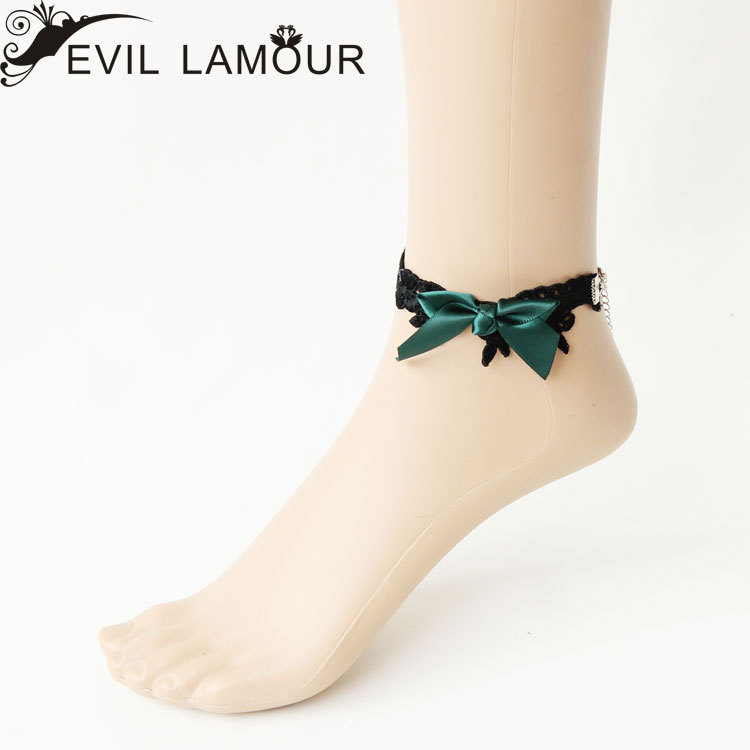 Ladies Everyday Bow European Vintage Lace Anklet Korean Statement Creative Accessory FL-22