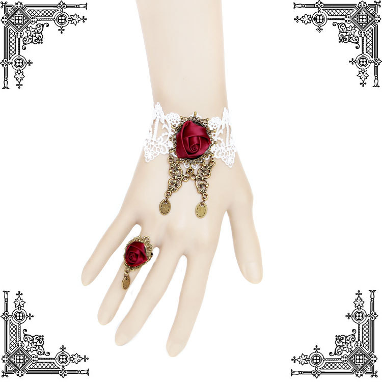 Vintage Lace Bracelet Ring Set Accessory Western Women Accessory WS-245