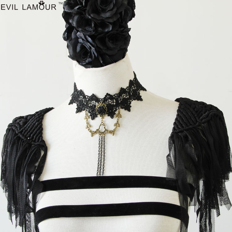 Lace Necklace Korean Women Short Gown Tassel Western Choker Accessory JL-101