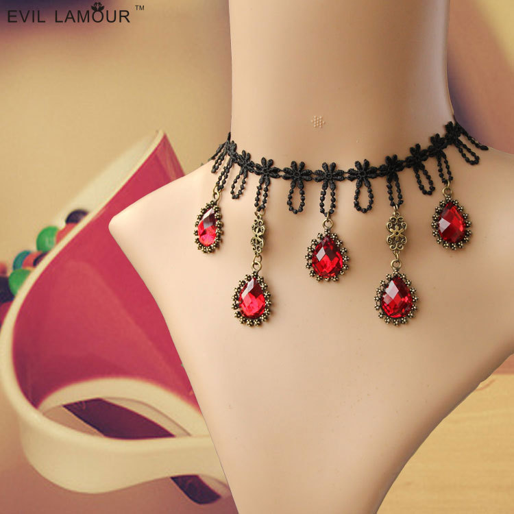 Collarbone Fashion Statement Women Necklace Lace Choker Bridal Handmade Accessory JL-50