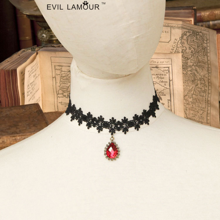Harajuku Japanese Black Lace Western Choker Necklace JL-54