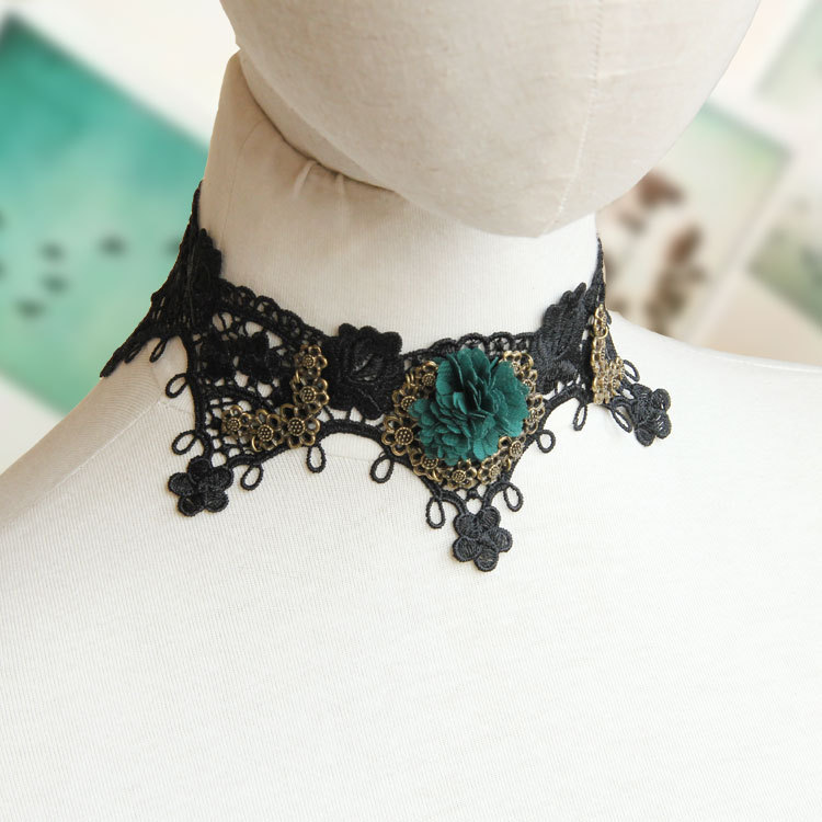party Vintage Lace Flower Choker Women Dress Accessory Short necklace Collarbone necklace JL-123
