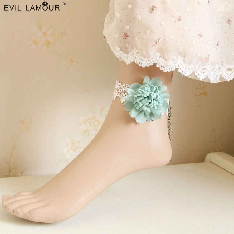 Vintage Handmade Statement Bridal Flower Anklet Women Lace Anklet Jewelry FL-33