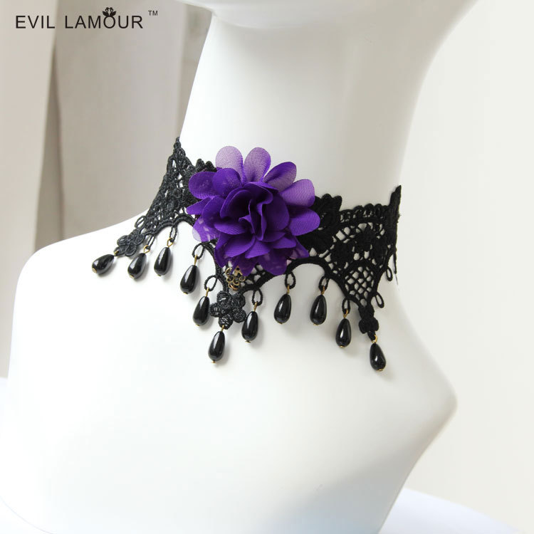 Gothic Floral Lace Choker - JL-137