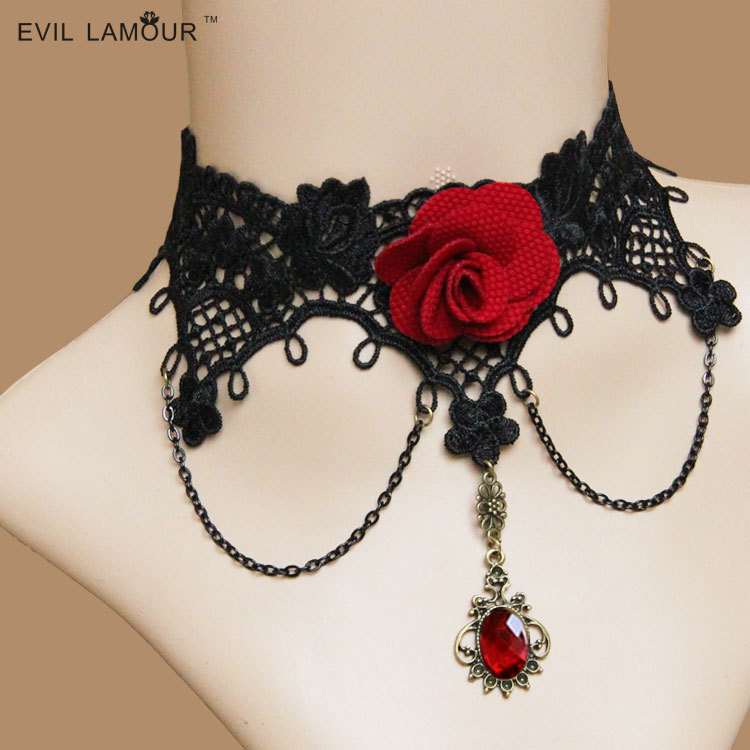 Gothic Rose Lace Choker - JL-139