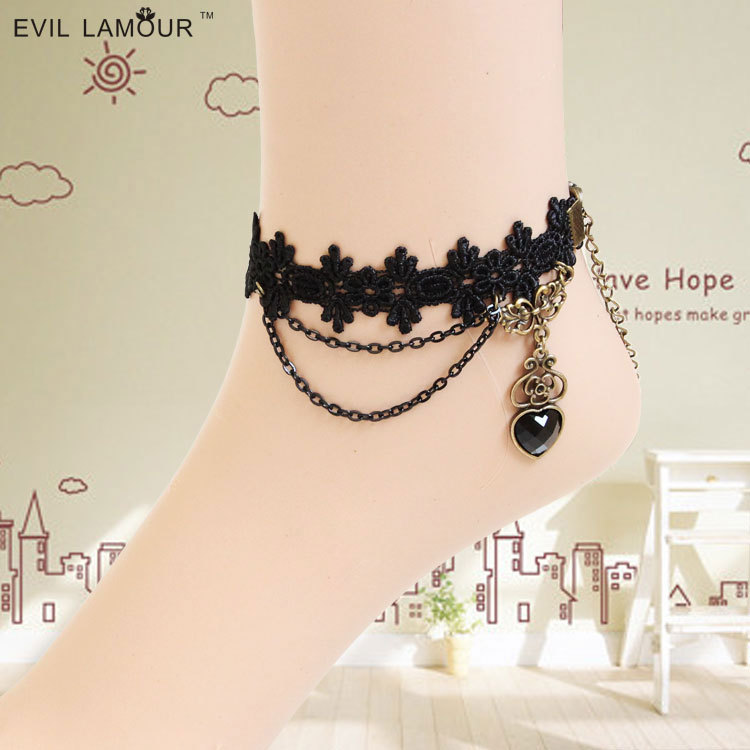 European Gothic Court Vintage Women Anklet Handmade Jewelry Accessory FL-43
