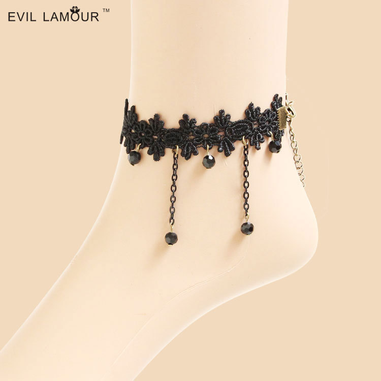European Gothic Court Vintage Tassel Women Anklet Handmade DIY Accessory FL-44