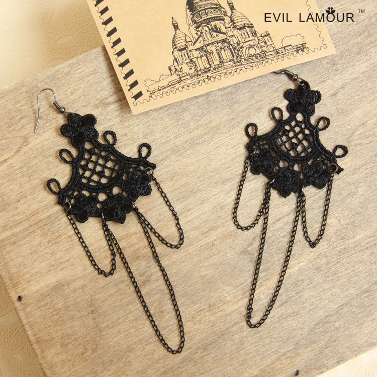 Lace Western Vintage Tassel Statement Dangle earring Women Earring Accessory Jewelry EH-31