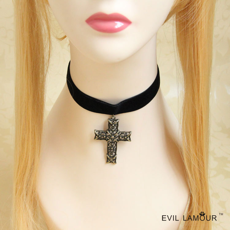 Statement Cross Choker Accessory Choker Short necklace Jewelry JL-176