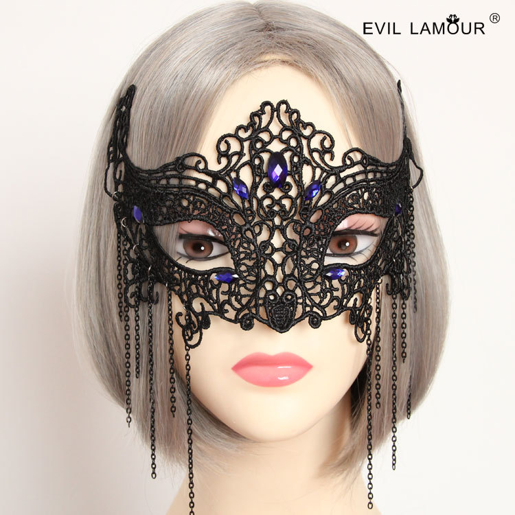 Halloween Half-face Masquerade Lace Mask Cosplay Statement Hair accessory MJ-09