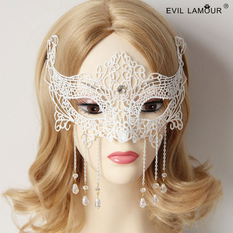Sexy Mask Makeup Ball Lace Crystal Princess Half-face Mask MJ-12