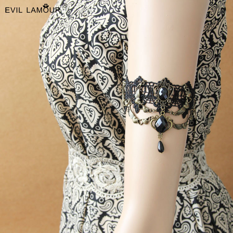 Fashion Gothic Jewelry Fashion Pearl Arm cuff Lace Accessory AT-31