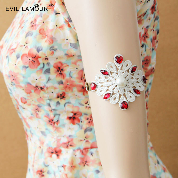 Korean Bridal Accessory Bridal Pearl Arm cuff Lace Statement Accessory AT-32