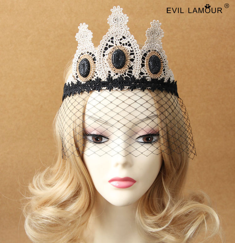 Gothic Tiara Hair accessory Mask Christmas Performance Stage Queen Prop Baroque Accessory MJ-31
