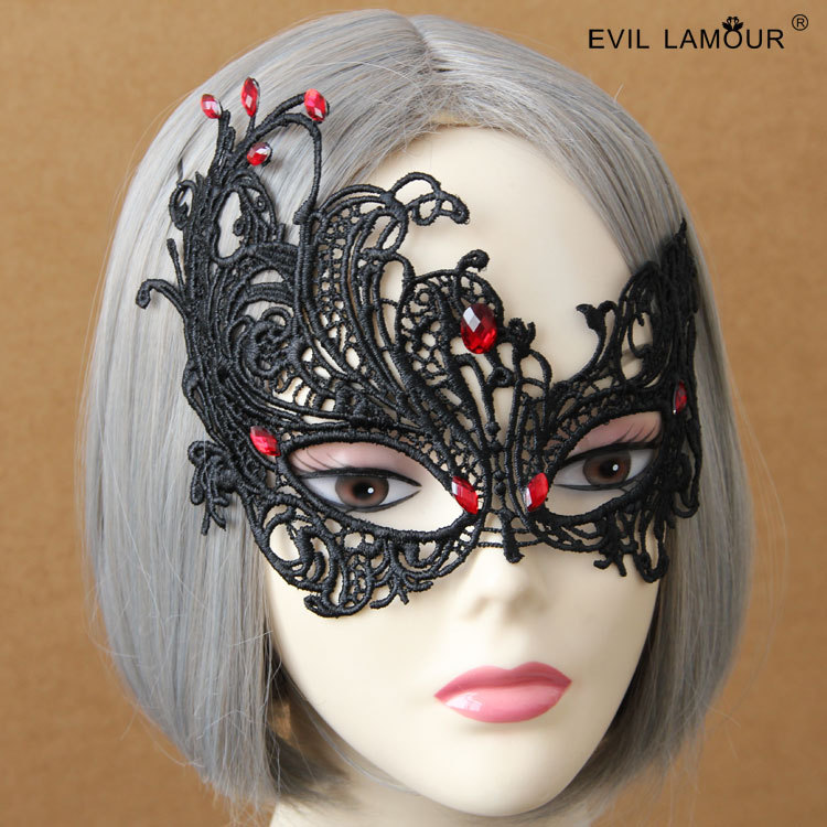 Gothic Reaper Mask Halloween Half-face Women Mask Sexy Decor MJ-34