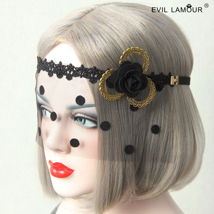 Lace Princess Women Half-face Ball Mask Party Sexy Eye mask Black Flower Veil Headpiece MJ-39
