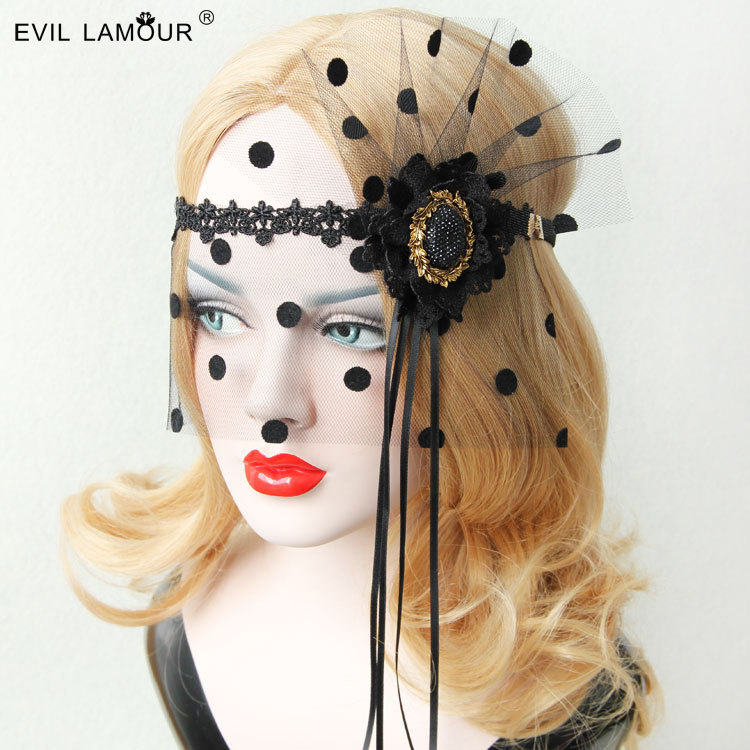 Black Statement Tassel Mask Masquerade party Veil Bar Sexy Headpiece MJ-40