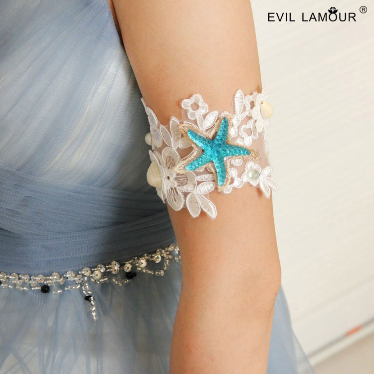 Travel Beach Portrait Accessory Lace Pearl Flower Starfish Arm cuff Arm chain AT-62