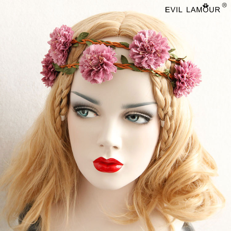 Travel Fabric Flower Headband Creative Handmade Christmas Floral crown Hair accessory FD-33