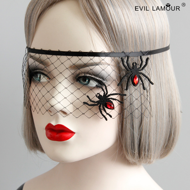 Halloween Masquerade Party Spider Princess Mask Half-face Sexy Eye mask Veil Accessory MJ-55