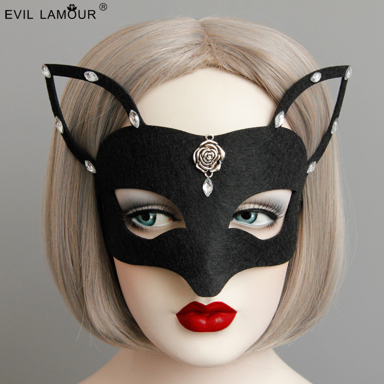 Christmas Black Fox Ball Party Mask Accessory MJ-59