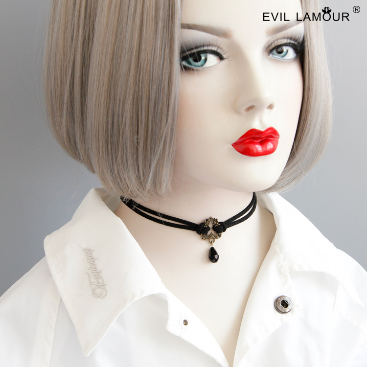 Handmade Vintage Heart Korean Short Choker Short Choker Collarbone necklace Accessory JL-145