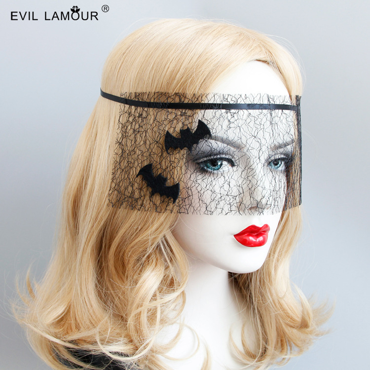 Halloween Black Bat Tulle Adult Holiday PARY Party Stage Performance Party Mask MJ-01