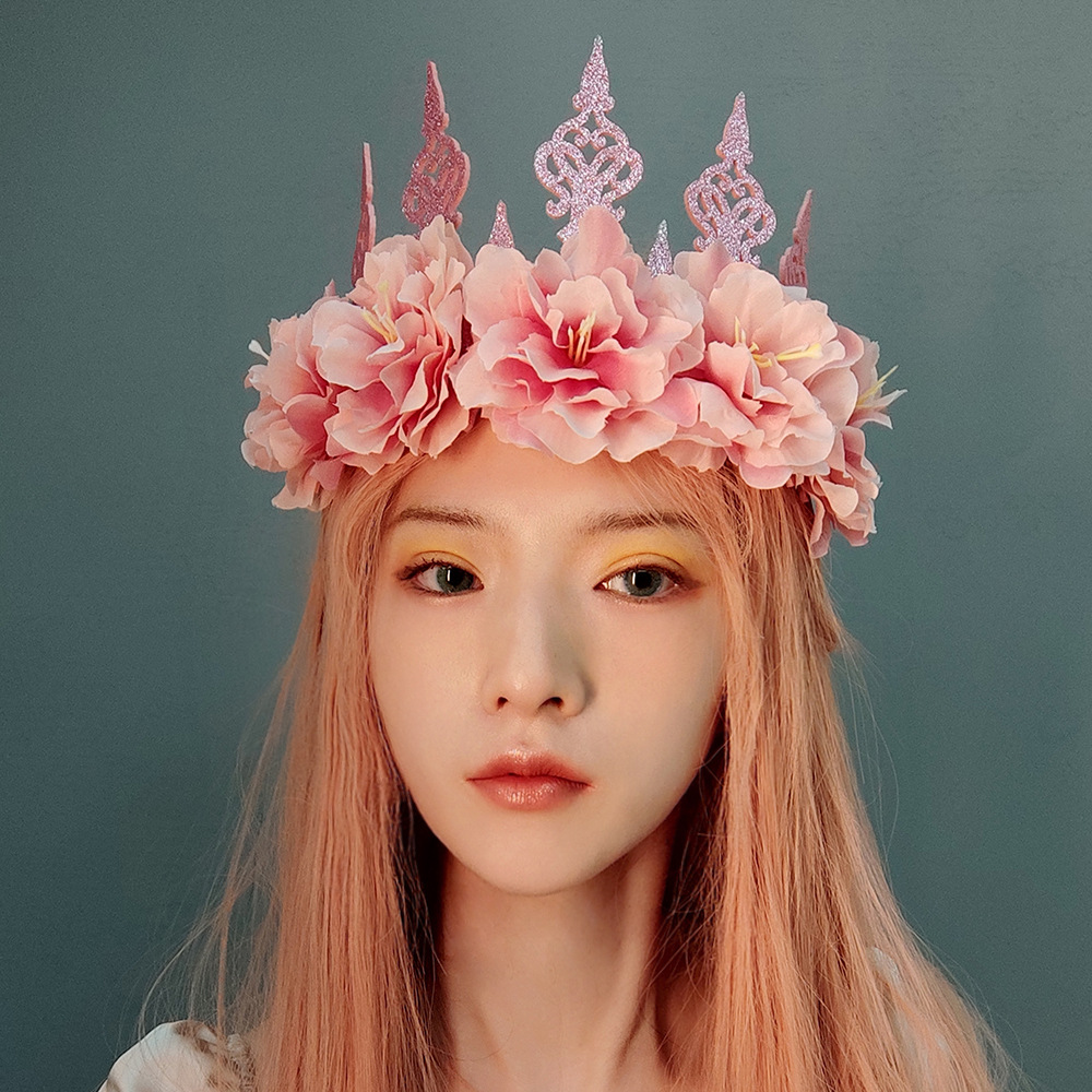 Flower Crown Floral crown Vacation Bridal Gown Studio Photo Christmas Ball Headpiece FD-89