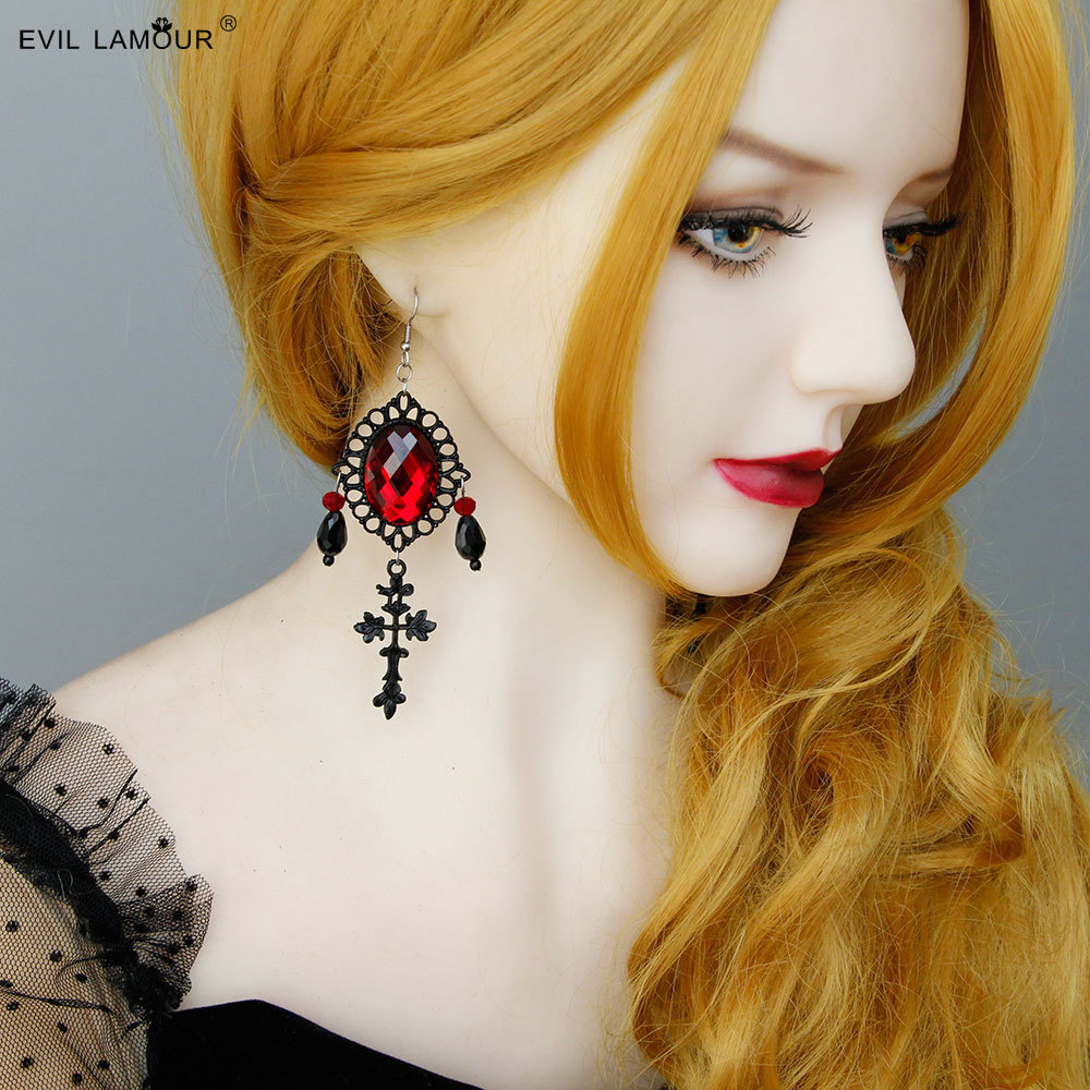 Vampire Dangle earring Sullen makeup Cross Accessory Ball Halloween Reaper Accessory EH-52-1
