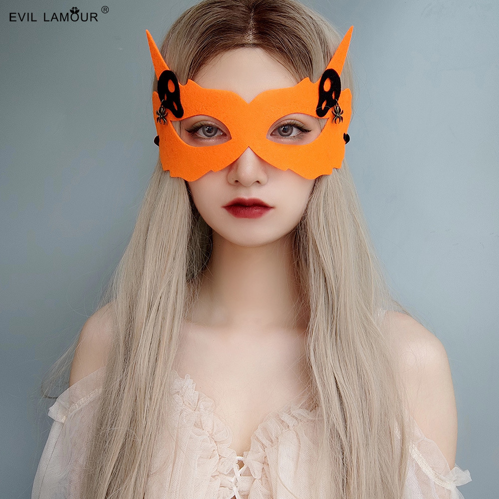 Halloween Horror Skull Spider Fox Half-face Mask Demon Roleplay Unisex Prop MJ-94