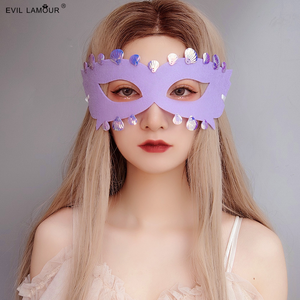Christmas Easter Halloween Shell Mermaid Roleplay Masquerade Half-face Women Mask MJ-96