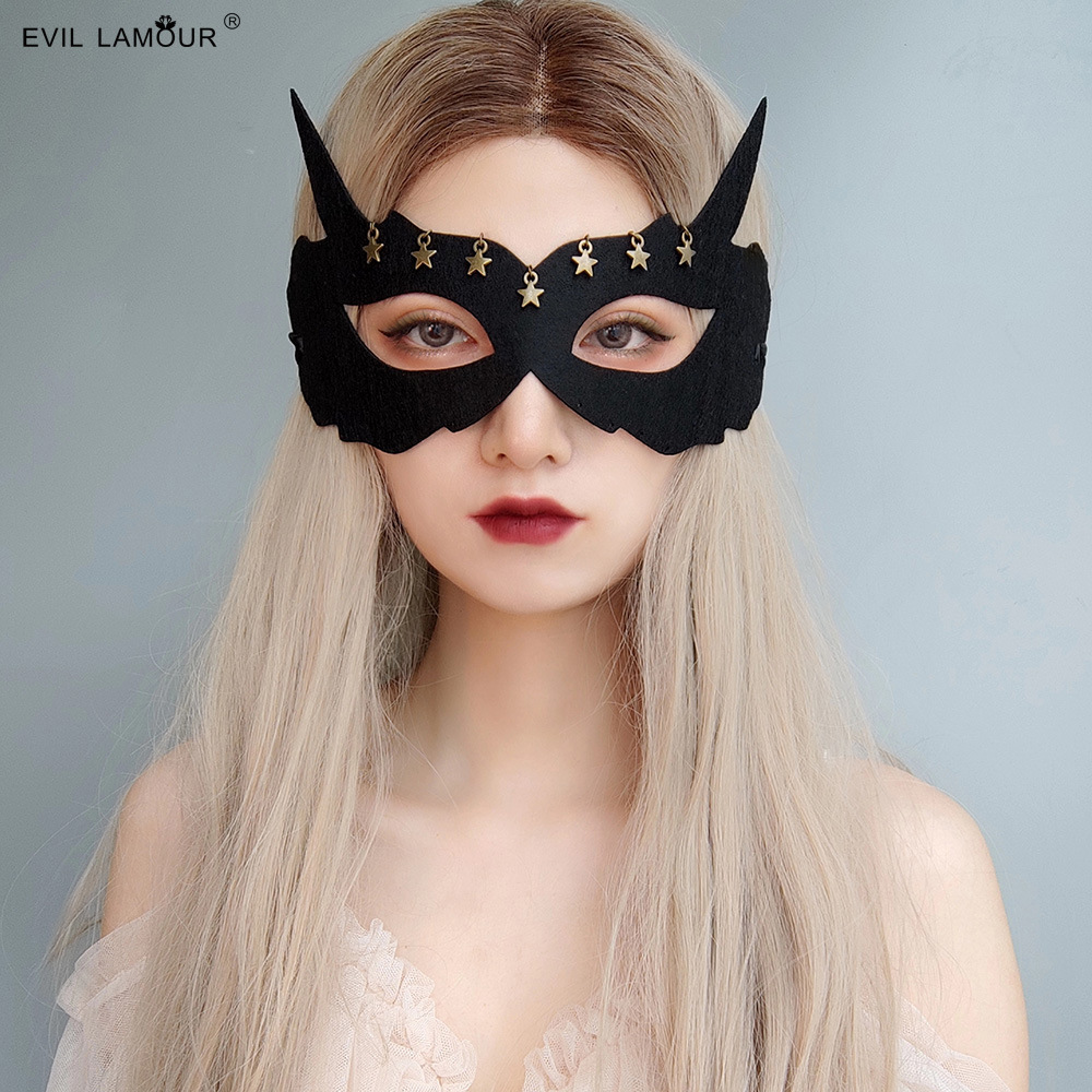 Halloween Accessory Black Fox Star Mask Masquerade Party Adult Unisex Sexy Mask MJ-99