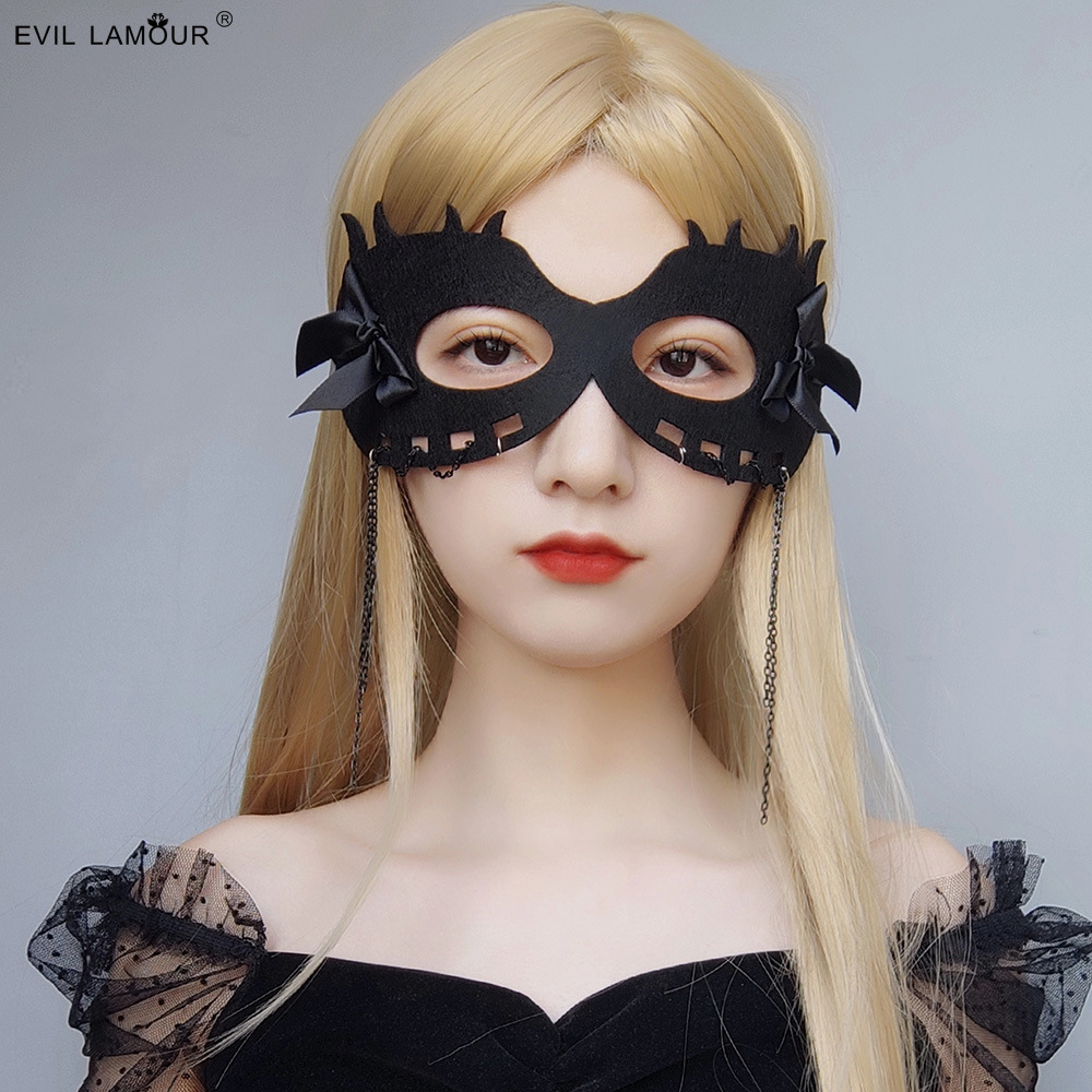 Halloween Party Mask Bow Animal Half-face Unisex Demon Mask MJ-100