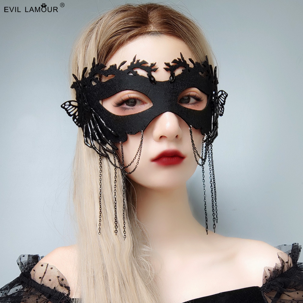 Halloween Tassel Butterfly Skull Reaper Costume Horror Mask Holiday Party Ball Mask MJ-109