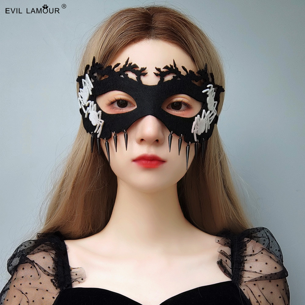 Halloween Half-face Unisex Spider Holiday Mask Christmas Punk Ball Party Mask MJ-118