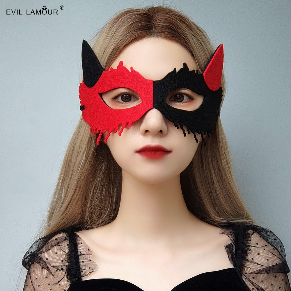 Halloween Half-face Unisex Demon Reaper Fox Holiday Mask Christmas Halloween Ball Party MJ-117