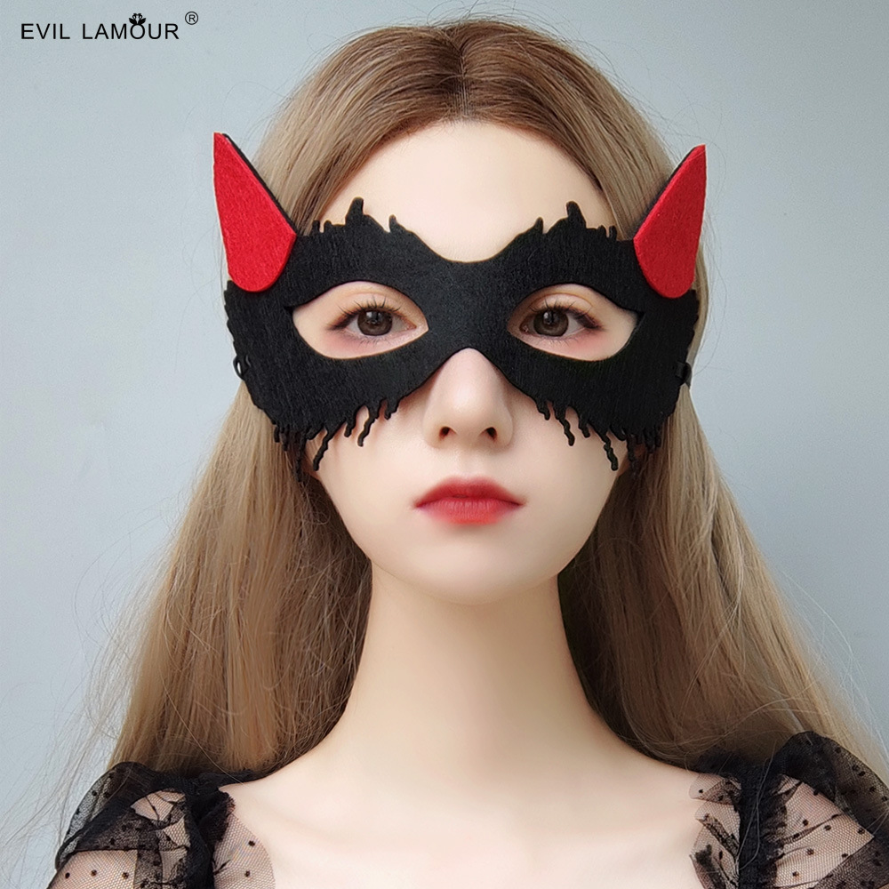 Halloween Demon Mask Half-face Fox Unisex Mask Halloween Performance Convention Accessory MJ-119