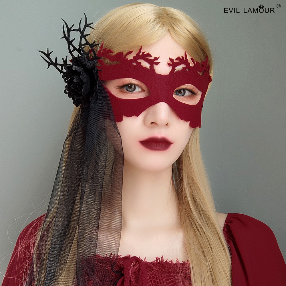 Halloween Christmas Reaper Mask Half-face Masquerade Party Queen Roleplay Mask MJ-129