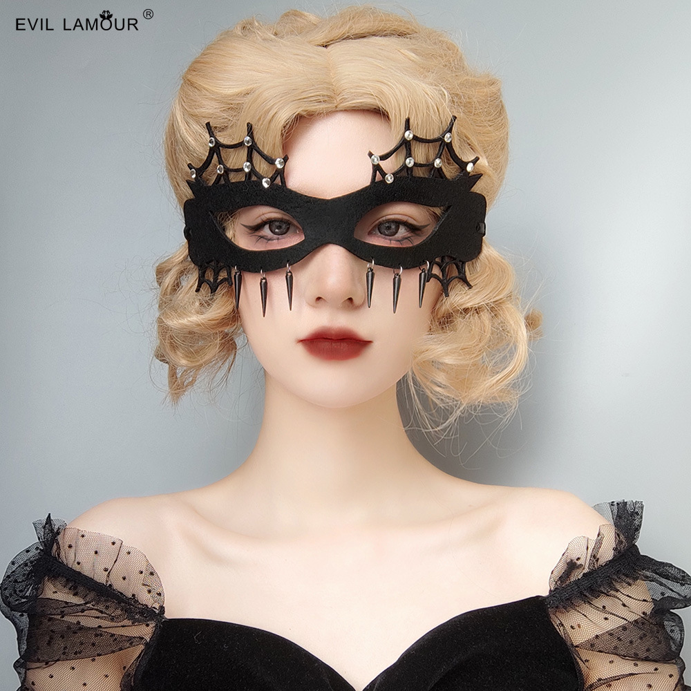 Halloween Masquerade Carnival Party Spider Mask Roleplay Half-face Mask Women MJ-114